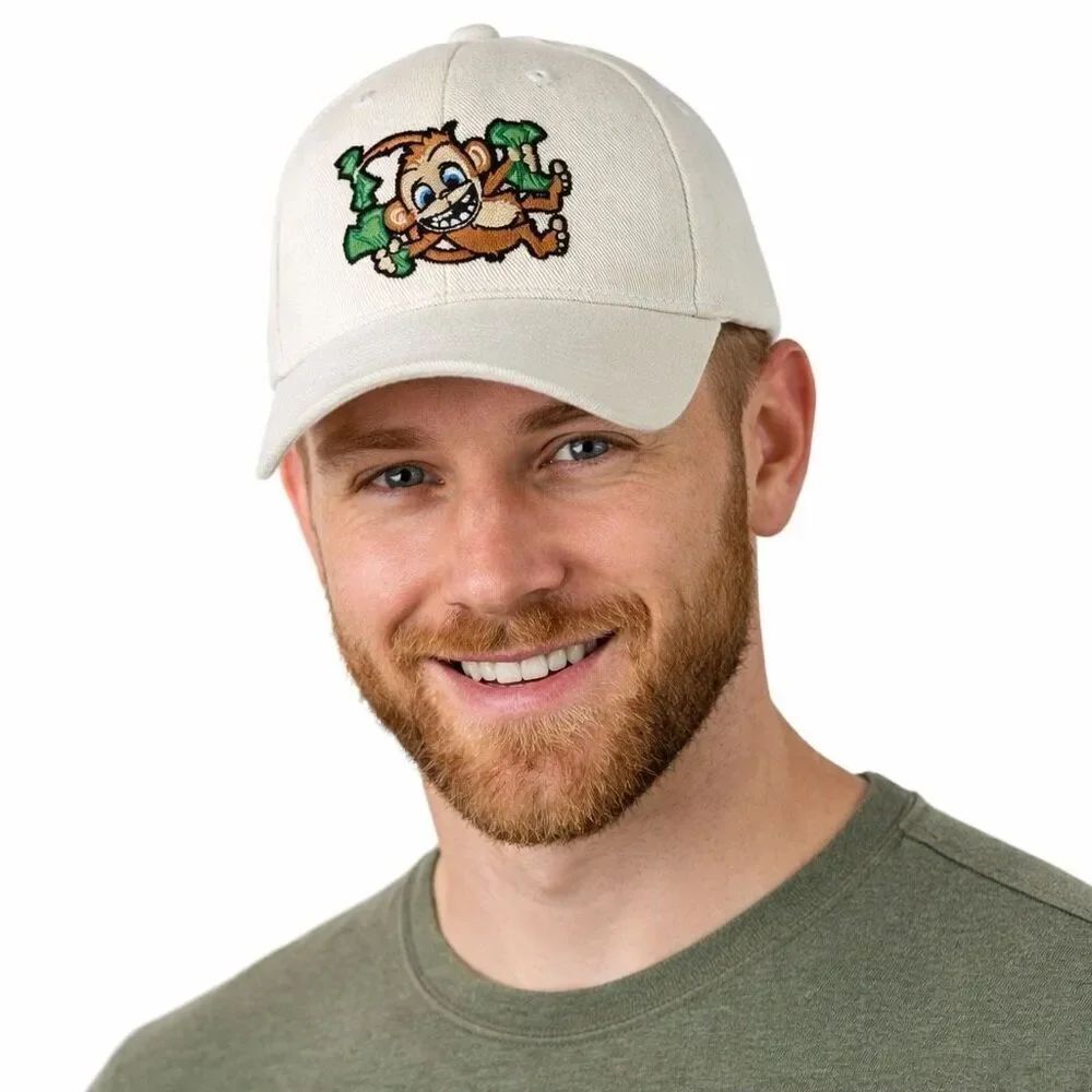 Melon Wear Monkey Embroidered Baseball Cap Cotton Streetwear Y2K Skate Hat